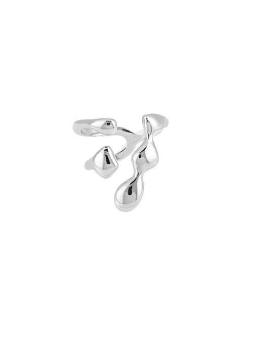 Platinum [adjustable size 14] 925 Sterling Silver Irregular Vintage Band Ring